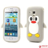 Силиконовый чехол Пингвин для Samsung S7562 Galaxy S Duos (серый)